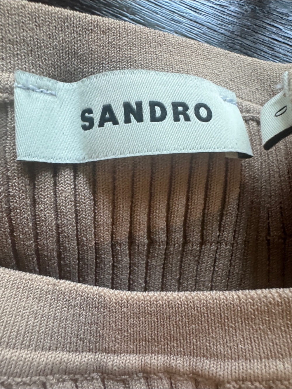 NWOT $220 Sandro Beige Ribbed Bodysuit size 0 - Picture 13 of 15
